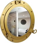 20  Aluminum Antique Bronze Finish Ships Porthole Frame Mirror   Nautical Themed