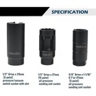 7pcs O2 Oxygen Sensor Socket Wrench Removal Tool 3 8  1 2  Drive X 7 8  22mm Set