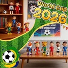 2026 World Cup Mascot And Star Player Style Figures Set Of 6  4 Inch Pvc Cartoon