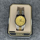 Rare   Vintage Mens Seiko Presidentialquartz Day-date Gold Watch7n43-8119  