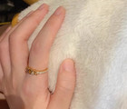 Christian  Dior-letter Hollowed-out Ring Set With Crystal Ring