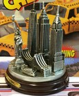 Silver Pewter New York City Skyline 3-d Model 4 1 2  High New York Souvenirs Nyc