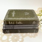 Antique 1895 Vintage 4 Book Bundle Green Gray Shades Prop Shelf Decor Stack