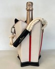 Moet Chandon Champagne Canvas Ice Bucket Nautical Modern Red Cream Brown Zippers