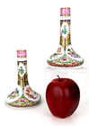 Pair Of Chinese Export Hand Painted Porcelain Famille Rose Bud Vases
