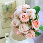 Us 12head Silk Rose Flowers Floral Bridal Wedding Bouquet Home Party Decoration