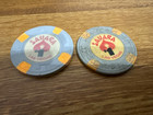 Lot Of 2 Vintage Sahara Casino Las Vegas 1983  1 Poker Chips Grey Face Logo