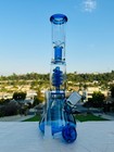 13inch  Glass Heavy Bong Hookah Water Pipe Heavy Beaker 14mm Bowl In Blue
