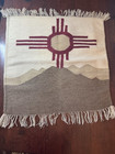 Vtg Santana Salazar Weaving New Mexico Zia Sun Pictorial Landscape 21 5  X 22 5