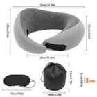 U-shaped Airplane Neck Pillow Gray Neck Pillow For Travel Memory Foam Stowable
