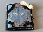 Antique Nh Needle Book Pin Keep Heart Needle Work Textile Sewing Silk Velvet