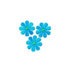 3-pack Blue Daisy Applique Patch - Mini Embroidered Flower Badge 1   iron On 