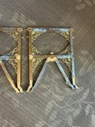 Antique Victorian Brass Casket Coffin Stands Folding Funeral Table Vintage