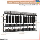 Metal Heavy Duty Garment Rack Clothes Rack Freestanding Closet Clothing Shelves