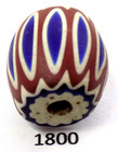 Awesome Striped Venetian Antique Chevron Trade Bead African 1800 Bg 39 Murano