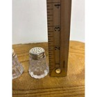 Vintage Miniature Unbranded Clear Fluted Glass Salt Pepper Shakers