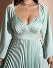 New Shiny Secret Satin Dress 3x Lantern Sleevepleated Skirt 200  Sweep Glamorous