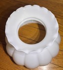 White Milk Glass Melon Light Lamp Shade Cripped Ruffled Top 7  Fitter