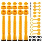 5 Sets Replacement Gas Can Spout Nozzle Vent Kit Funnel For Plastic Gas Cans Old