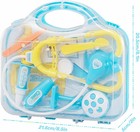 12pcs Toddler Doctor Kit Pretend Play Medical Toy Set With Carry Case Blue