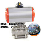 2 Inch Pneumatic Ball Valve Stainless Air Actuated Valve Dual Acting 1000psi