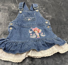 Vintage Strawberry Shortcake Denim Overall Dress 18m Rare Girls Sweet Berry Wear