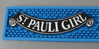 St Pauli Girl German Beer Rubber Bar Pub Rail Spill Drip Service Mat Blue New 24
