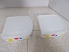 2- Vintage Wonder Bread Plastic Sandwich Containers With Lids Polka Dots  j-1 