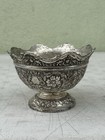 Vintage Repousse Silver Silverplate Bowl Dish Ornate Stamped  lion Shield Lion 