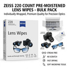 Zeiss 220 Pre-moistened Lens Wipes    cleaning For Glasses   Camera Lenses