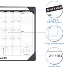 Black Desk Calendar 2026-2027 With Desktop Mat - March 2026 - August 2027