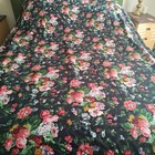 Vtg Ralph Lauren Queen Duvet   4 Pillow Cases Cossette Isadora Floral Black Euc