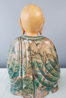 Hand Carved   Painted Wood Bodhisattva Buddha Sculpture Statue Forest   Flowers