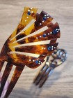  2  Vintage 1920 s-30 s Bakelite celluloid Rhinestone Embellished Hair Combs 4   