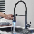 Chrome Kitchen Faucet Swivel Single Handle Sink Pull Down Sprayer Mixer Tap
