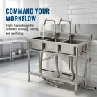 Commercial Sink Stainless Steel 3 Compartment Kitchen Utility Sink With Faucet