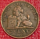 Very Nice Details 1905 Belgium 2 Centimes Coin-rim Issues-dec393