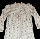 Vtg Sears Girls Nightgown Sz L Floral Cottage Ruffle 80s Hearts Bow Lace Prairie