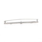 White Gold Diamond Art Deco Bar Brooch -14k European  30ctw Vintage Filigree Pin