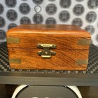 Vintage Brass Compas In Wooden Box Brass Inlay Anchor Nautical Collectible Decor