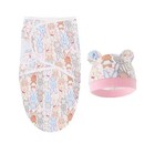 3 Sets Baby Swaddle Blanket   Hat Newborn Infant Adjustable Cotton Wrap 0-6m