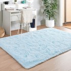 Merelax Soft Modern Indoor Shaggy Area Rug 4  X 6   rectangular   Baby Blue 