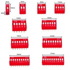 41pcs 10 Values Double Row Red Dip Switch Assortment Kit 2 54mm Pcb Color  Red