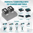 2 Pack 6 0ah 18v Lithium-ion Battery For Makita Bl1860b Bl1850b Bl1840b Bl1815b