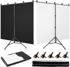 Black White Backdrop Screen With Stand Kit 5x6 5ft For Photo Video Studio  2-   