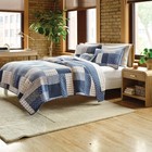 King Patchwork Reversible Quilt Set Blue dark Blue natural - Threshold