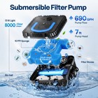 690-900gph Pond Filter Fountain Pump Rgb Led Light Submersible Koi Pond Pump Kit