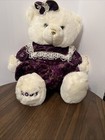 2003 Dan Dee Keepsake White Bear Purple Dress Plush Stuffed Animal Christmas Vtg
