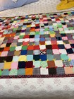 Homemade Lap Throw Quilt 60 x43  Red Blue Multicolors