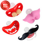 4 Pack Funny Baby Pacifiers Kiss Lips Mustache Teeth Halloween Binkies Us